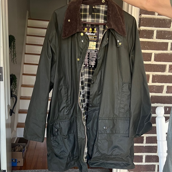 Barbour Men's Olive Waxed Field Jacket - Picture 1 of 7
